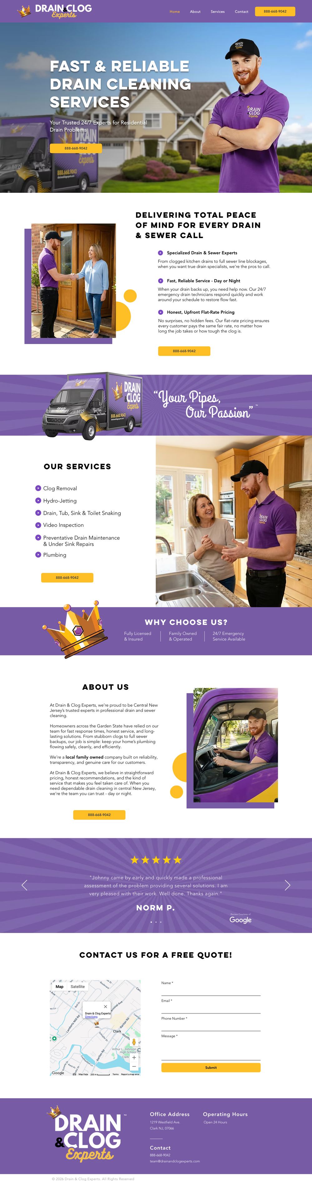 Drain & Clog Experts website